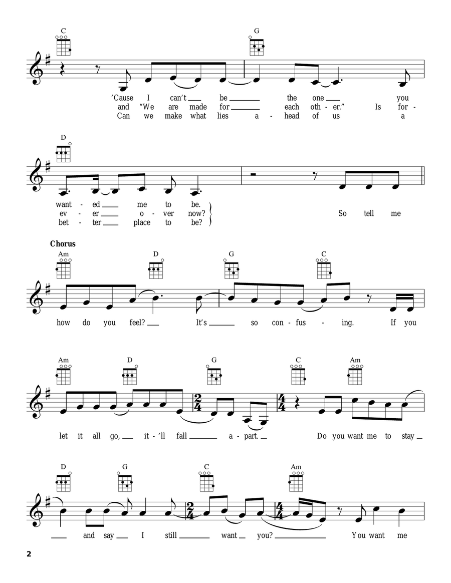 U Want Me 2 U Want Me 2 Ukulele scores gallery preview page 2