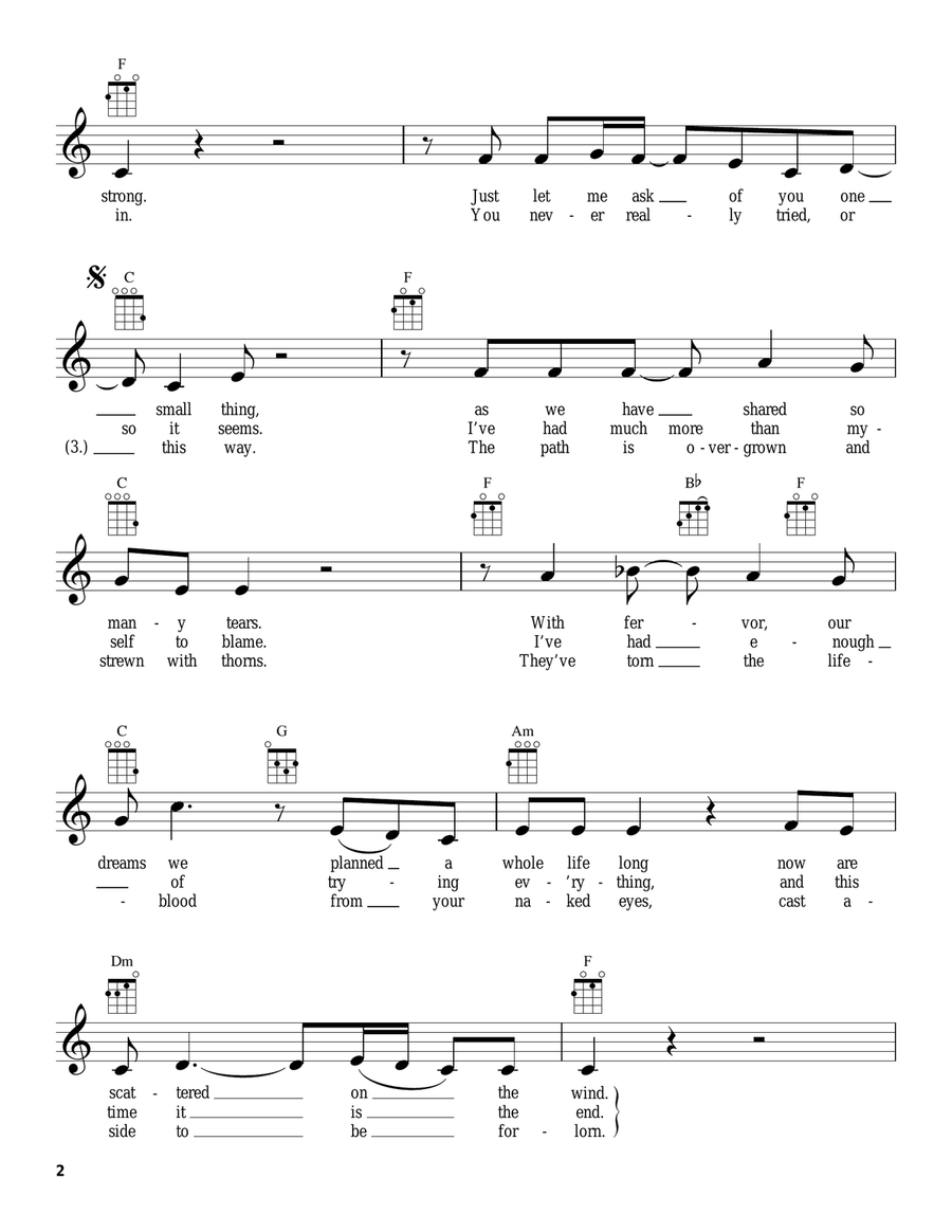 The Path Of Thorns (Terms) Ukulele scores gallery preview page 2