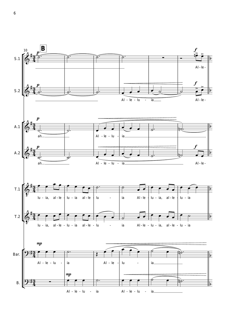 Alleluia (from The Wedding Mass) 4-Part scores gallery preview page 6