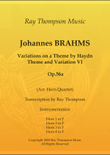 Brahms: Variations on a Theme by Haydn Op.56a (St.Anthony Chorale): Theme and Var.VI - horn quartet)