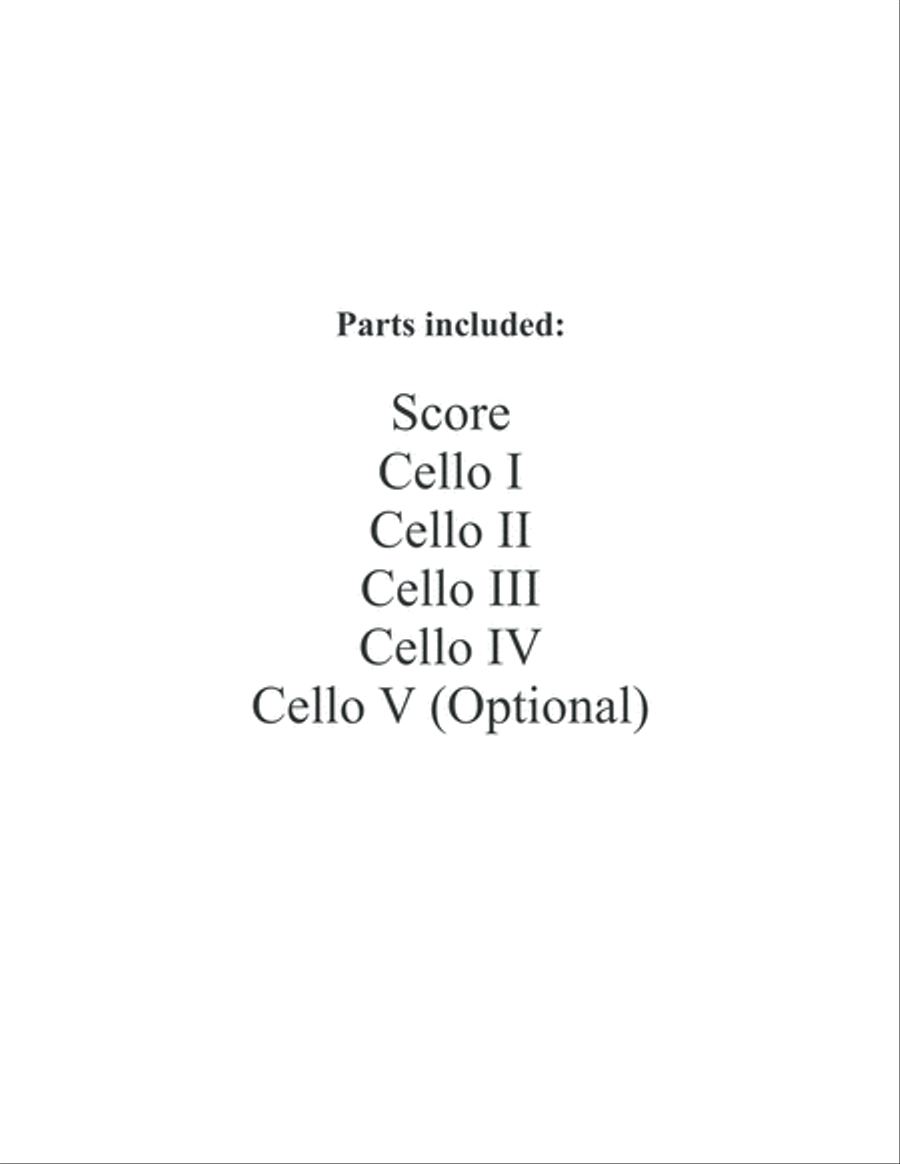 The First Noel (Cello Choir) String Quintet scores gallery preview page 2