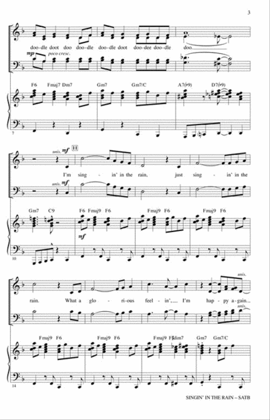 Singin' in the Rain Singin' in the Rain 4-Part scores gallery preview page 3