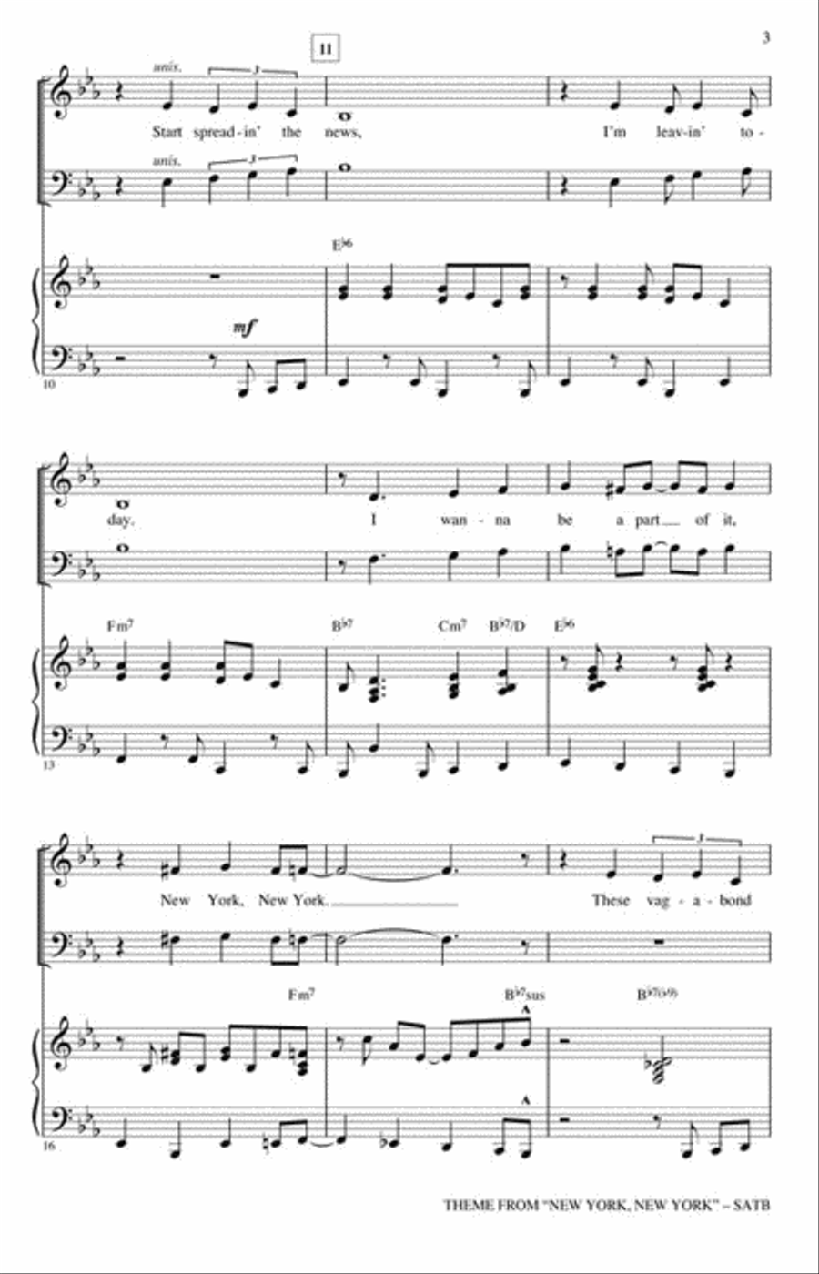 Theme from “New York, New York” 4-Part scores gallery preview page 3