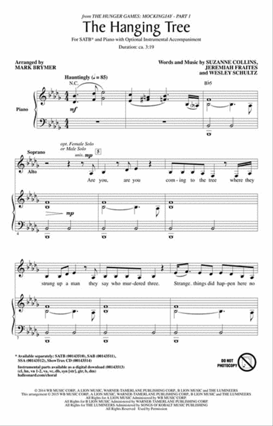 The Hanging Tree The Hanging Tree 4-Part scores gallery preview page 2