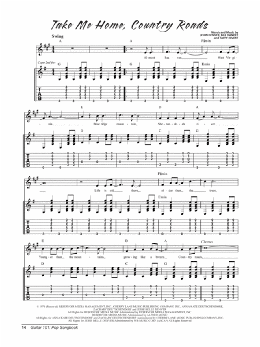 Alfred's Guitar 101, Pop Songbook Electric Guitar scores gallery preview page 6