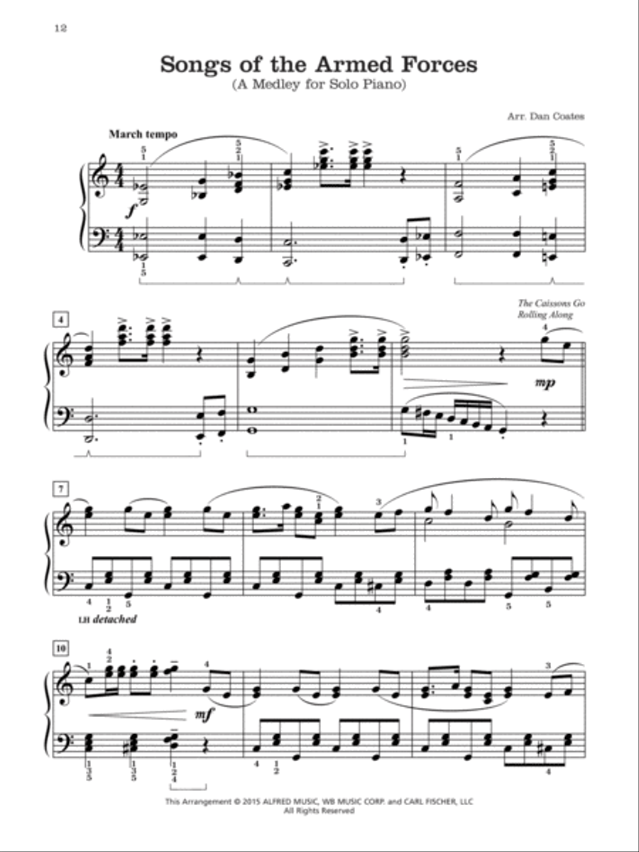 Official Songs of the United States Armed Forces Piano Solo scores gallery preview page 10