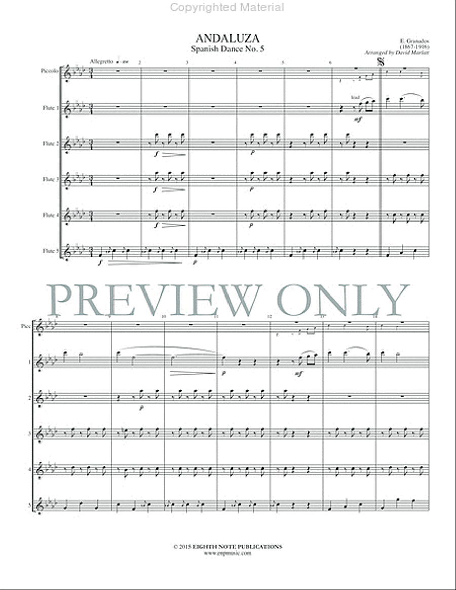 Andaluza -- Spanish Dance No. 5 Small Ensemble scores gallery preview page 3