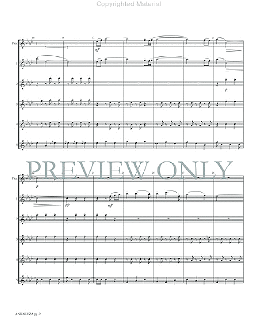 Andaluza -- Spanish Dance No. 5 Small Ensemble scores gallery preview page 4