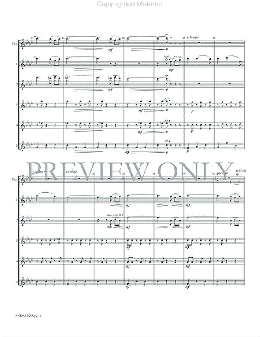 Andaluza -- Spanish Dance No. 5 Small Ensemble scores gallery preview page 6