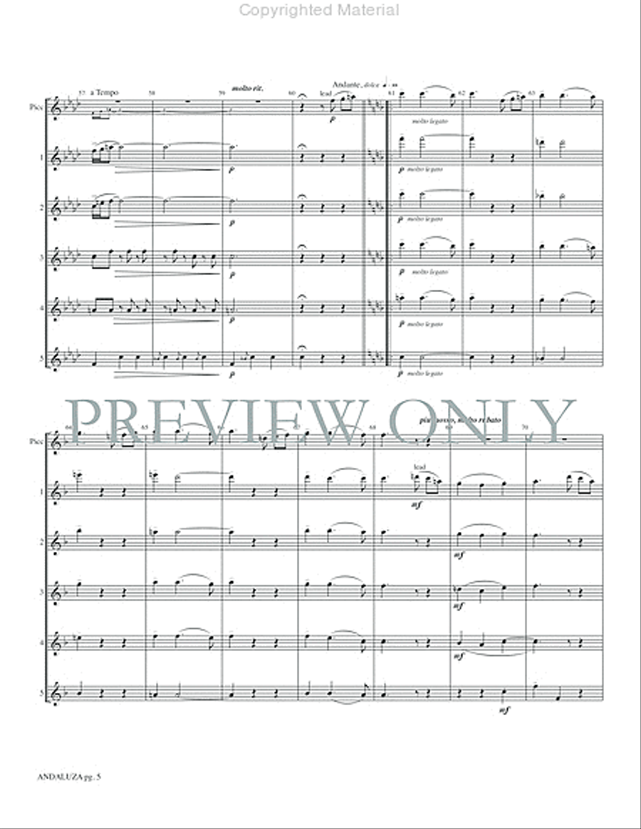 Andaluza -- Spanish Dance No. 5 Small Ensemble scores gallery preview page 7