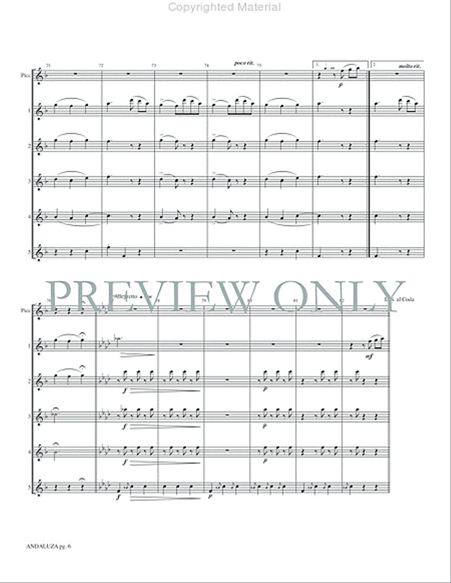 Andaluza -- Spanish Dance No. 5 Small Ensemble scores gallery preview page 8