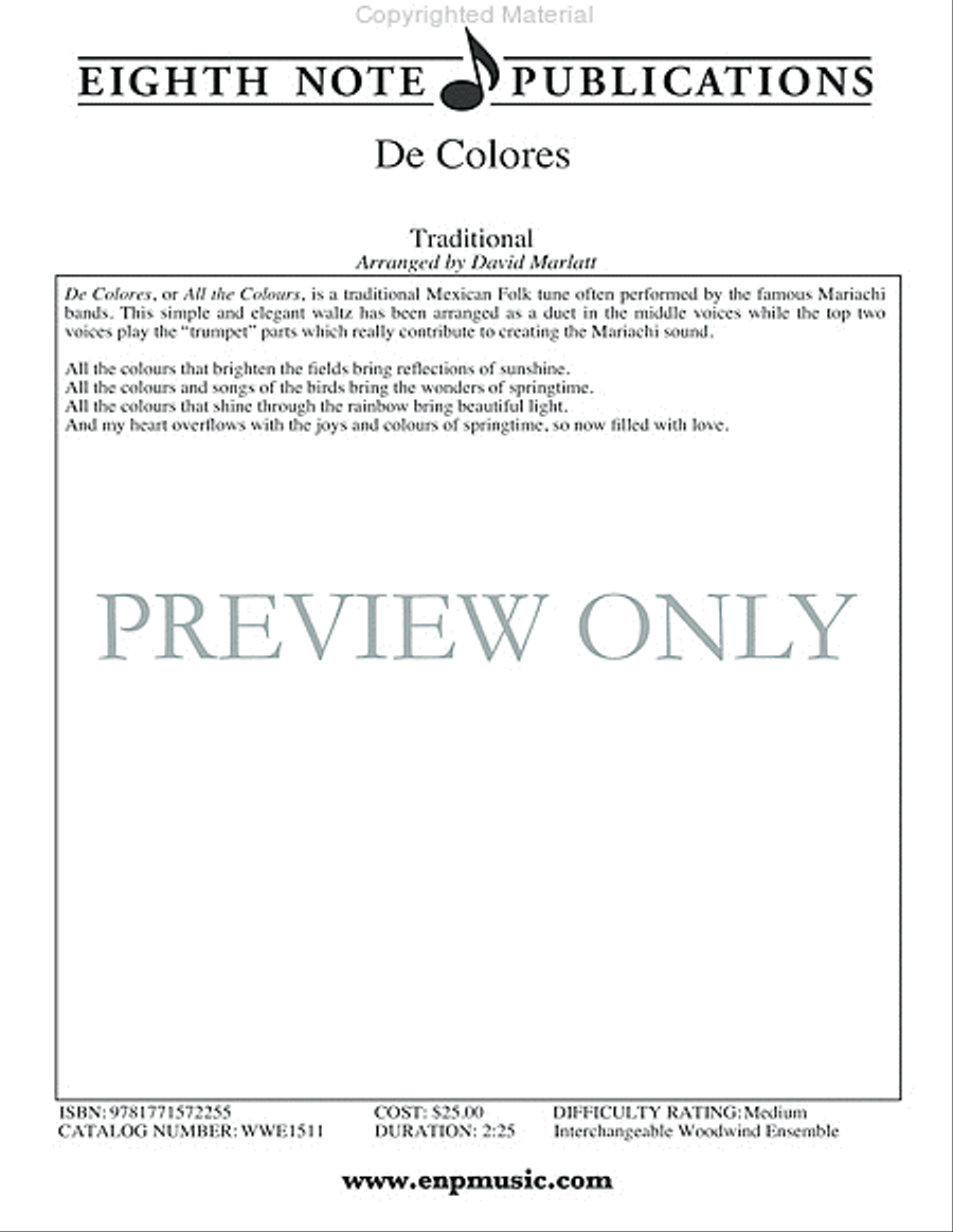 De Colores De Colores Woodwind Ensemble scores gallery preview page 2