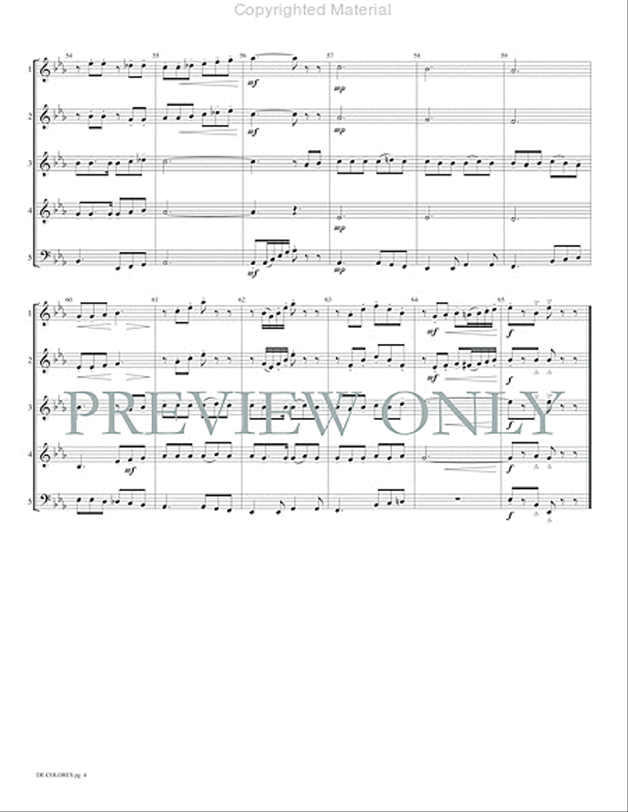 De Colores De Colores Woodwind Ensemble scores gallery preview page 6