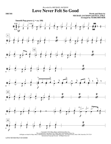 Love Never Felt So Good - Drums
