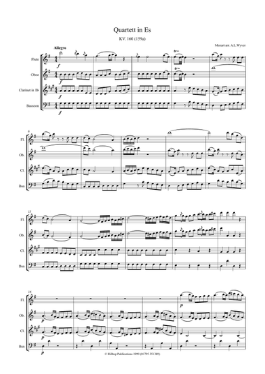 Mozart Quartet KV160 arr. Woodwind Quartet