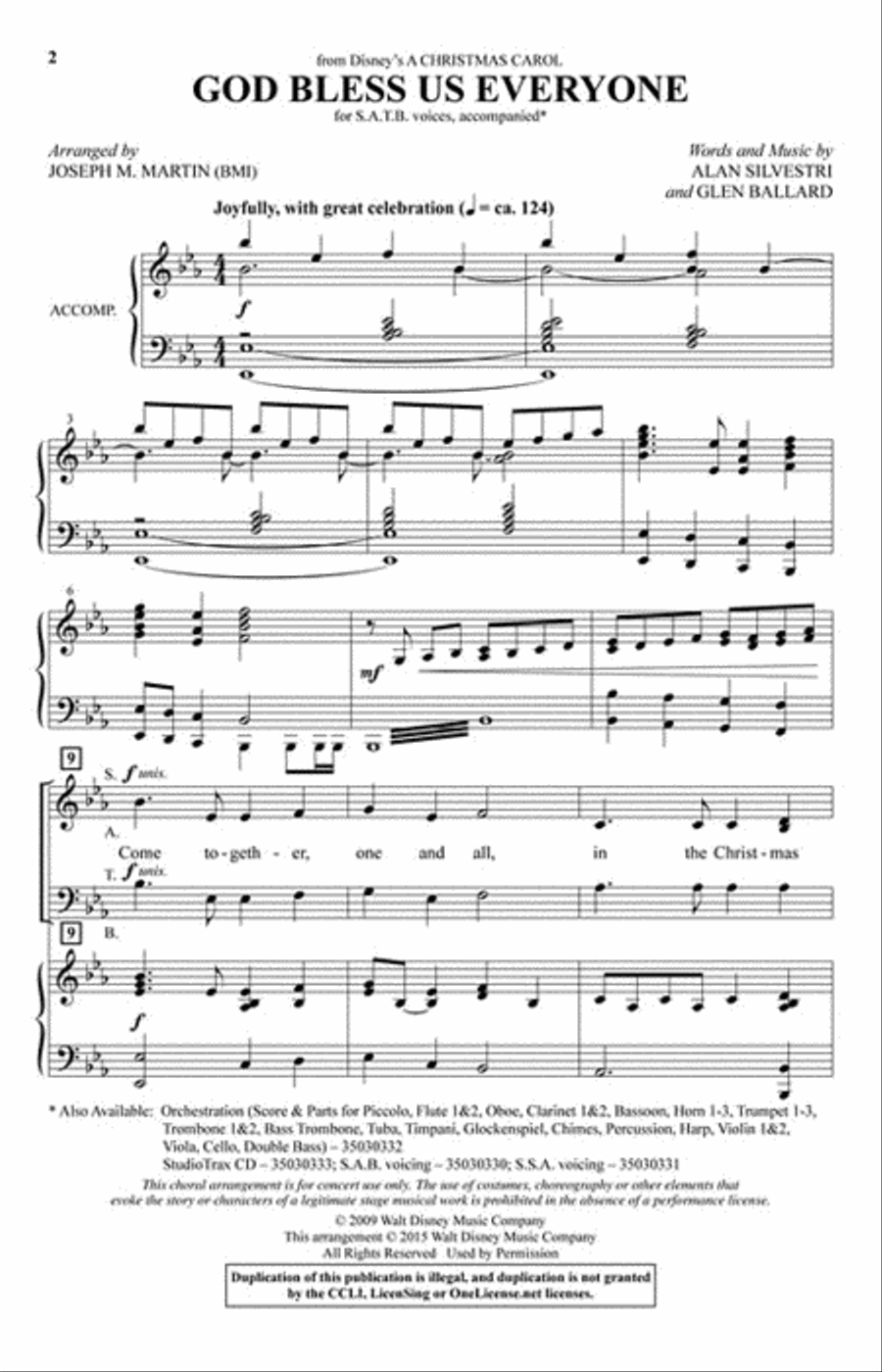 God Bless Us Everyone Choir scores gallery preview page 2
