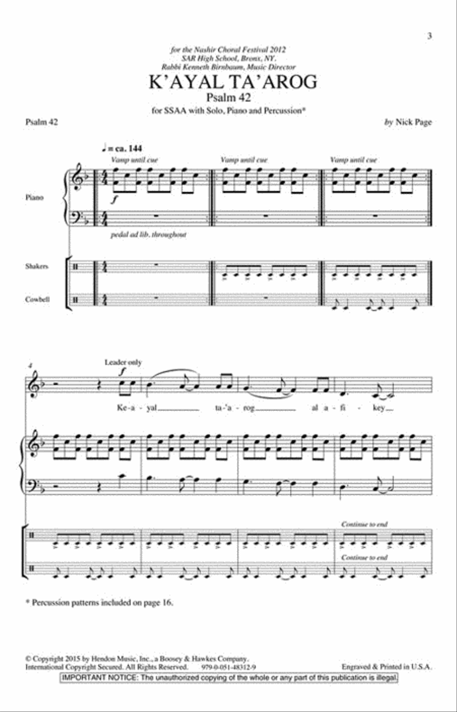 K'ayal Ta'arog K'ayal Ta'arog SSAA scores gallery preview page 2