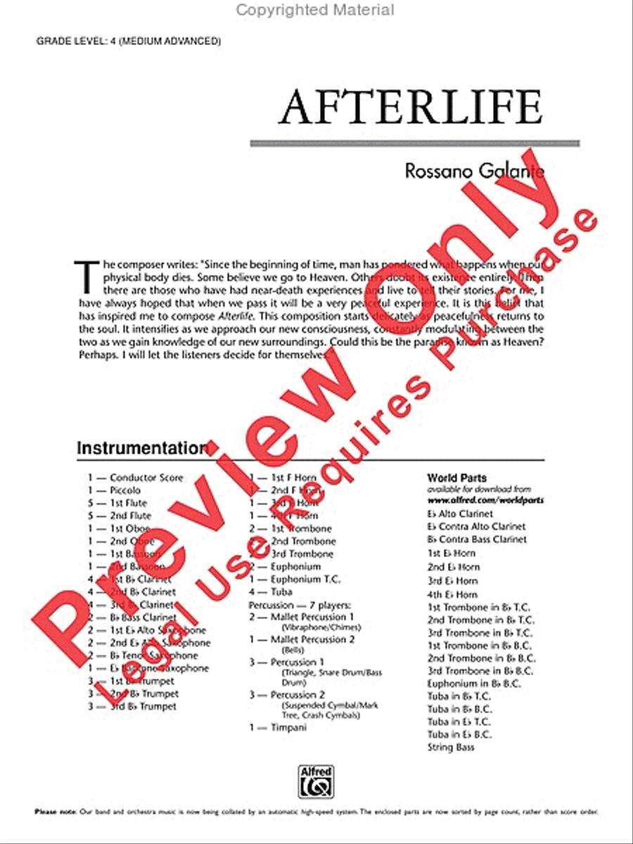 Afterlife Afterlife Concert Band scores gallery preview page 2