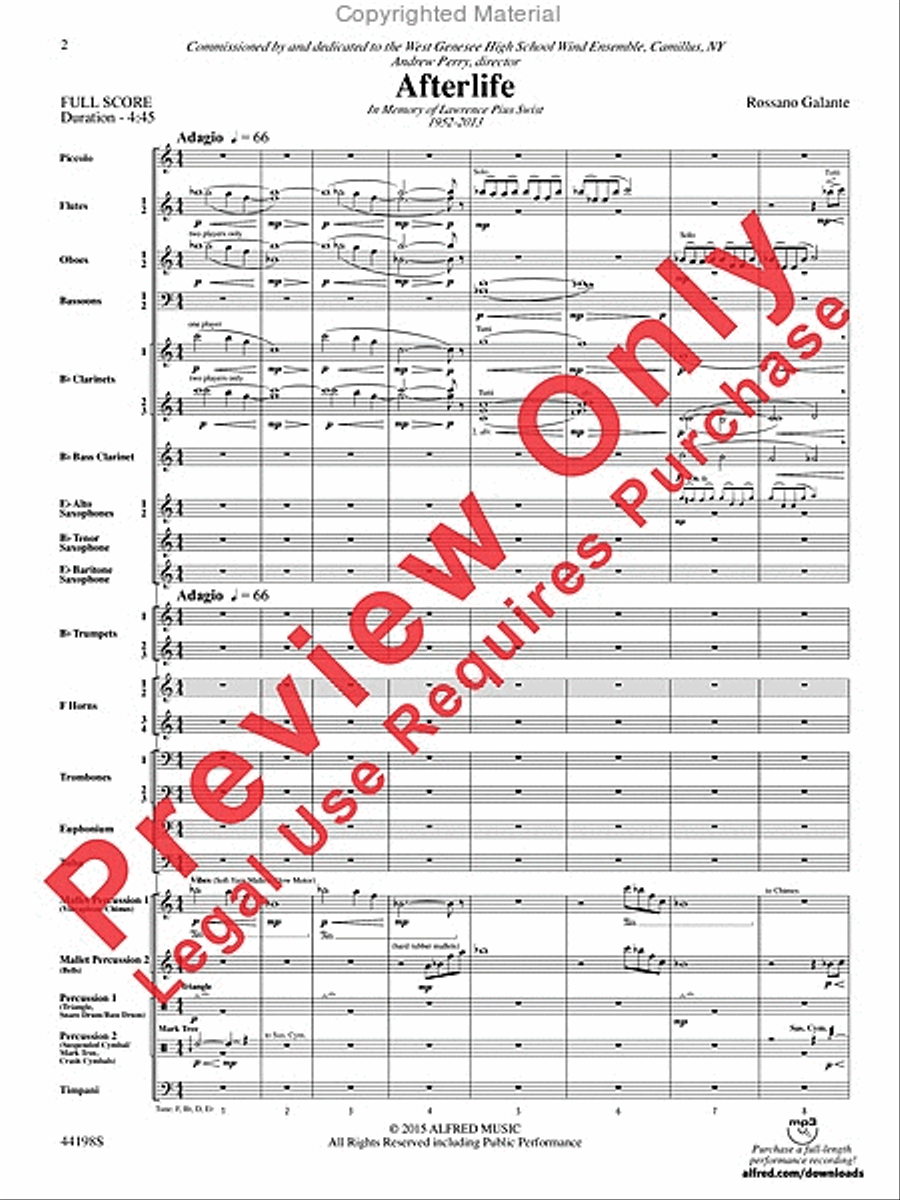 Afterlife Afterlife Concert Band scores gallery preview page 3
