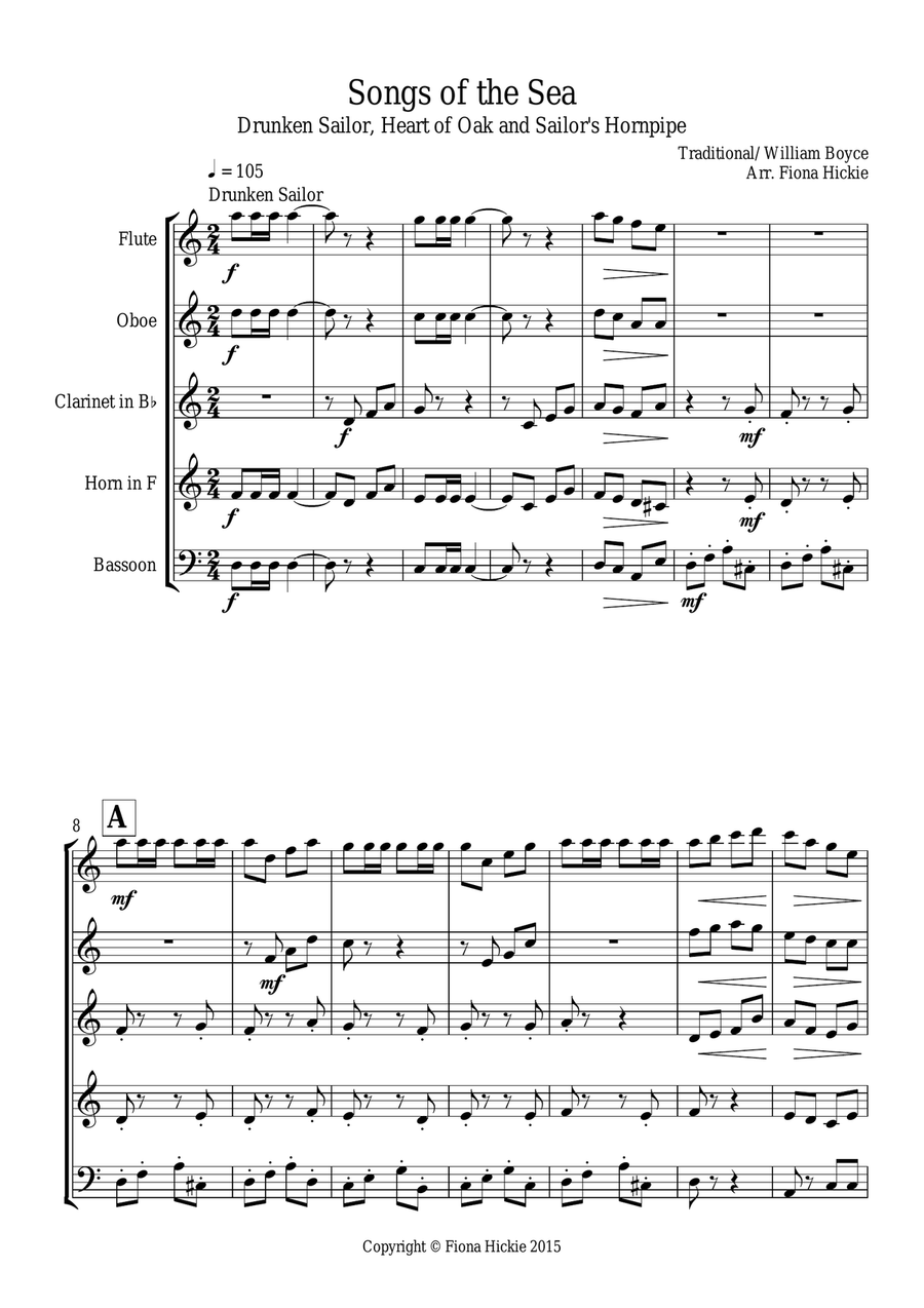 Songs of the Sea Songs of the Sea Woodwind Quintet scores gallery preview page 2