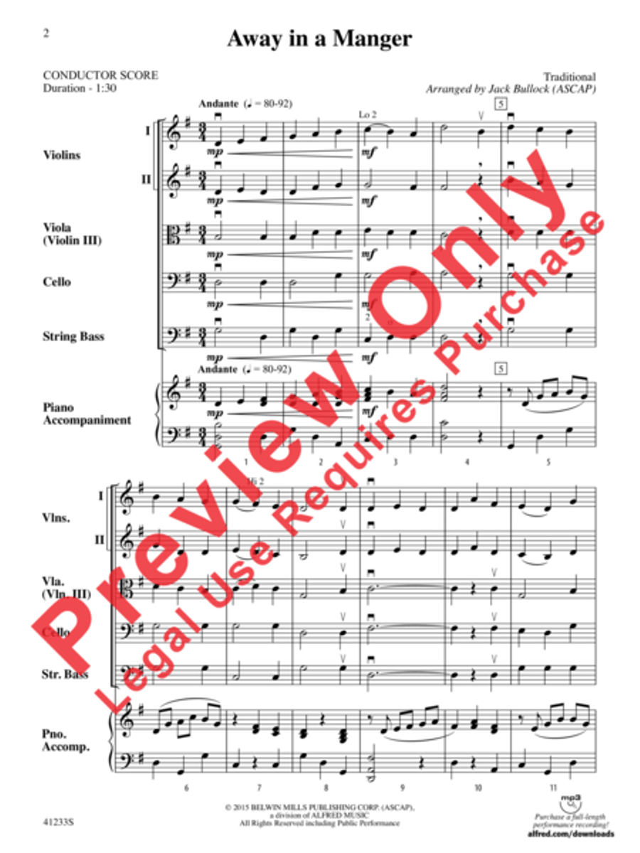 Away in a Manger String Orchestra scores gallery preview page 3