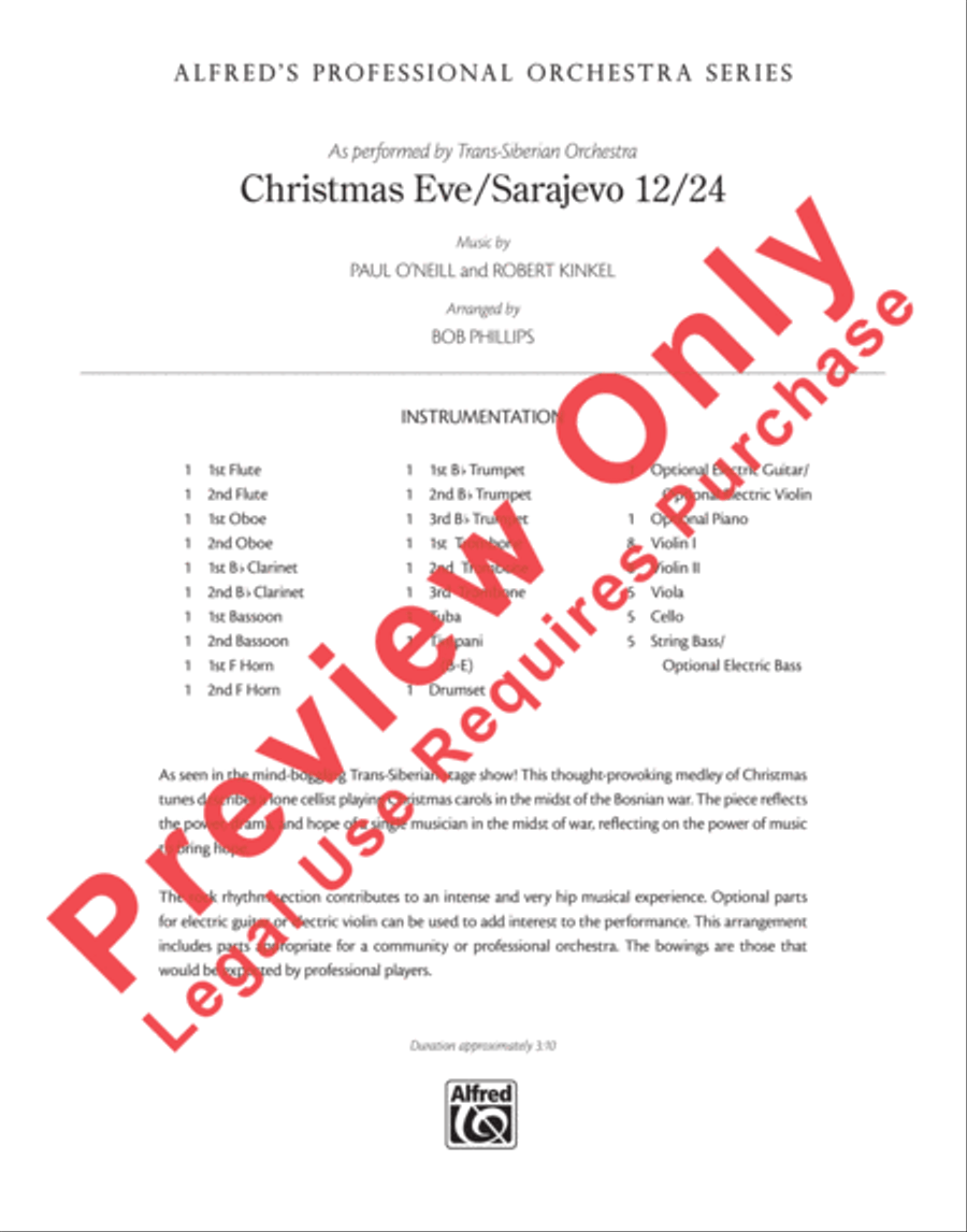 Christmas Eve/Sarajevo 12/24 Full Orchestra scores gallery preview page 2