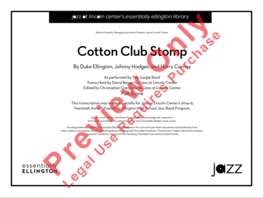 Cotton Club Stomp Cotton Club Stomp Jazz Ensemble scores gallery preview page 2