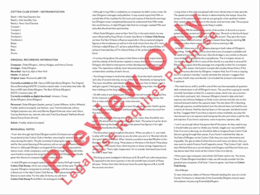 Cotton Club Stomp Cotton Club Stomp Jazz Ensemble scores gallery preview page 5