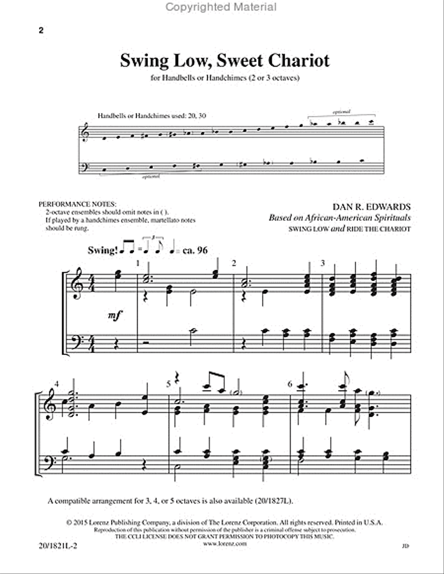 Swing Low, Sweet Chariot 3-Octaves scores gallery preview page 2