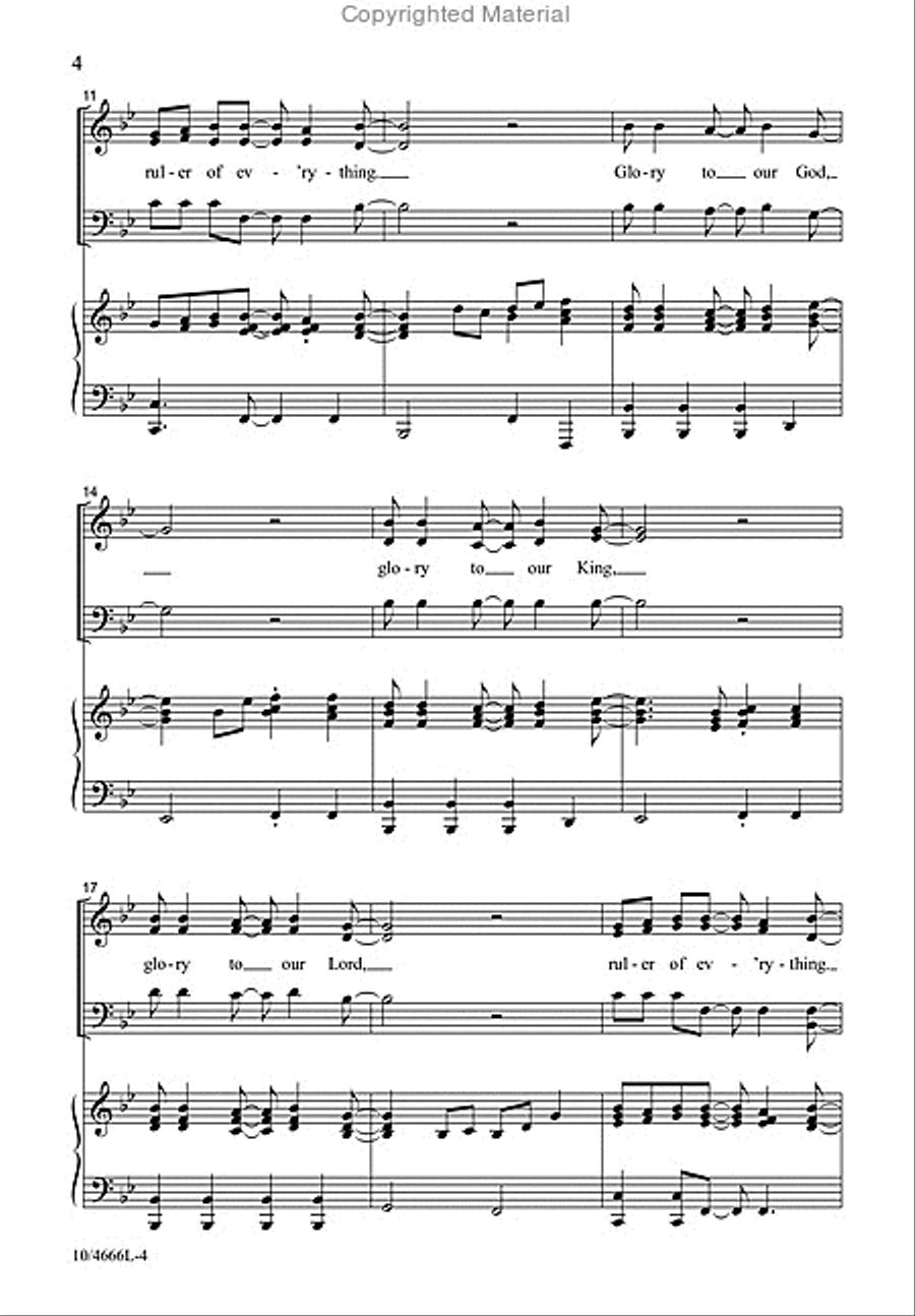 Mighty Is Our God with How Majestic Is Your Name 4-Part scores gallery preview page 5