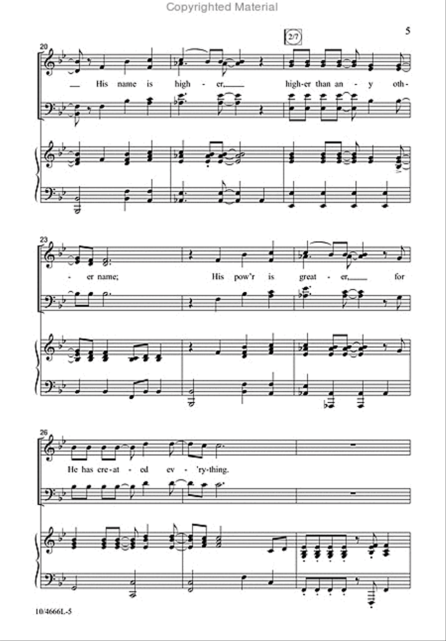 Mighty Is Our God with How Majestic Is Your Name 4-Part scores gallery preview page 6