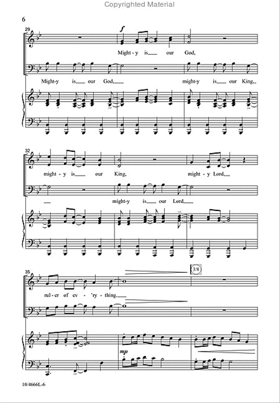Mighty Is Our God with How Majestic Is Your Name 4-Part scores gallery preview page 7
