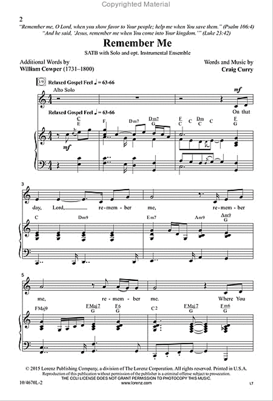 Remember Me Remember Me 4-Part scores gallery preview page 2