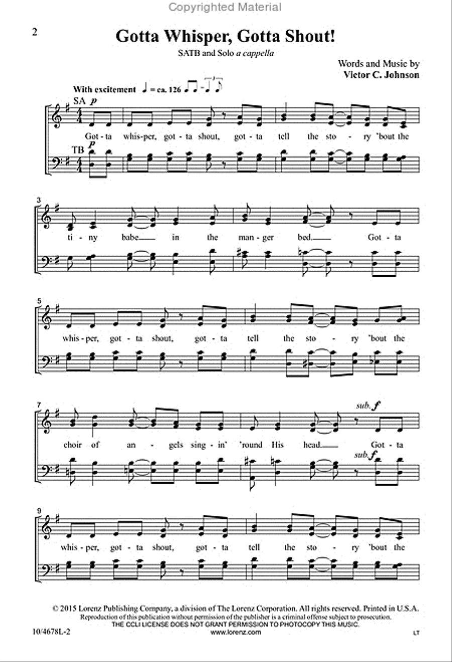 Gotta Whisper, Gotta Shout! 4-Part scores gallery preview page 2