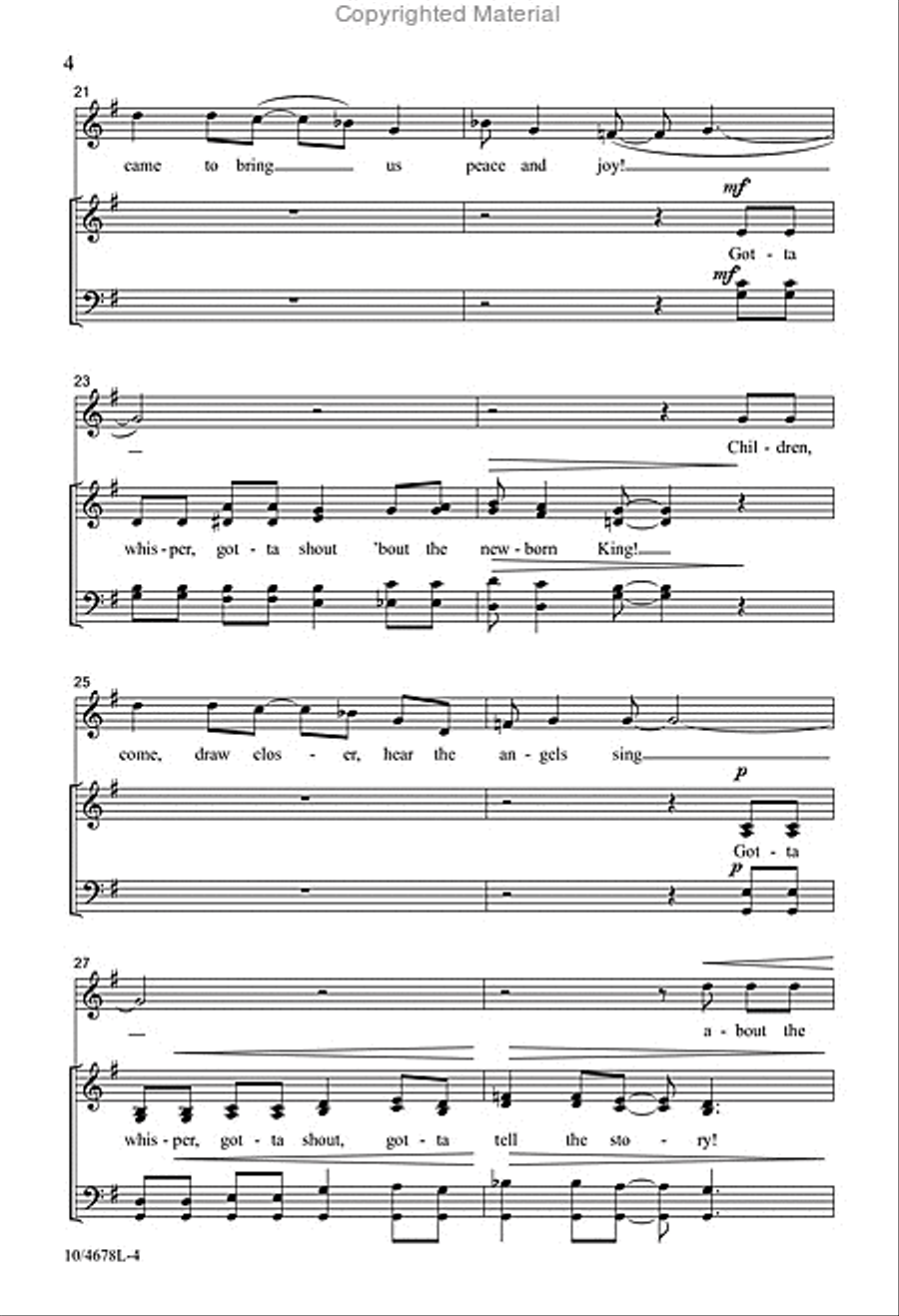 Gotta Whisper, Gotta Shout! 4-Part scores gallery preview page 4