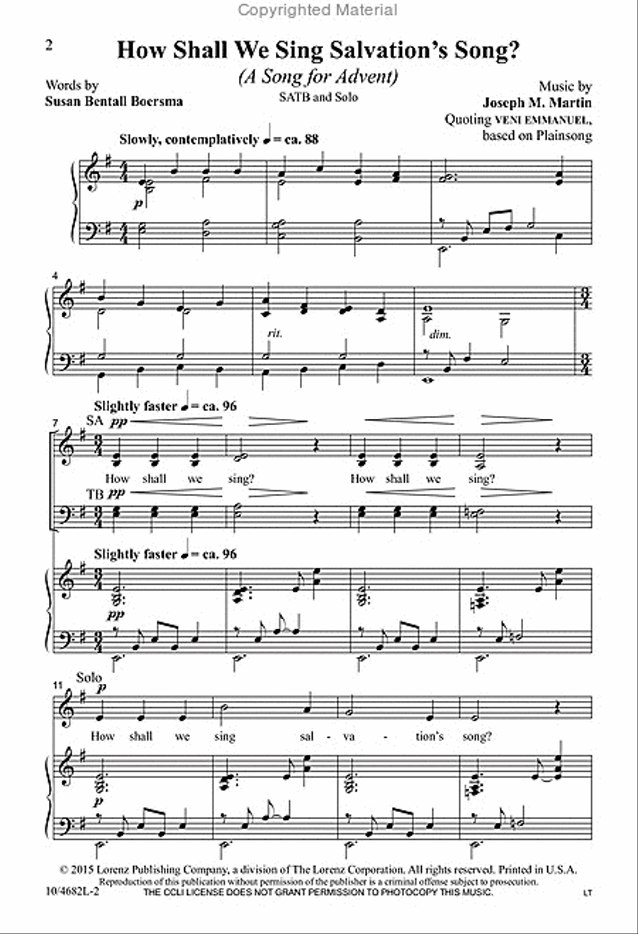 How Shall We Sing Salvation’s Song? 4-Part scores gallery preview page 2