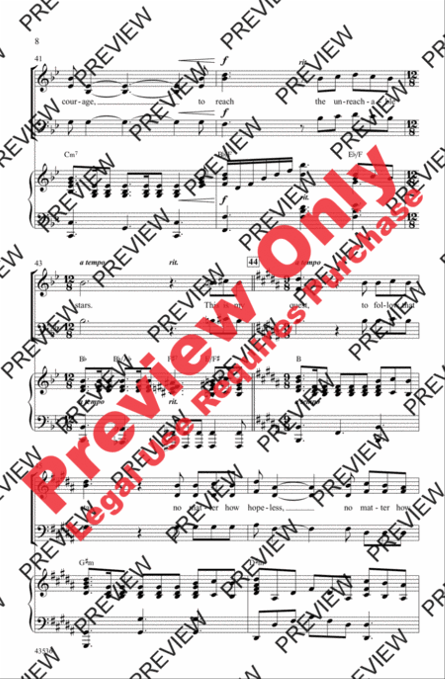 The Impossible Dream The Impossible Dream 3-Part scores gallery preview page 8