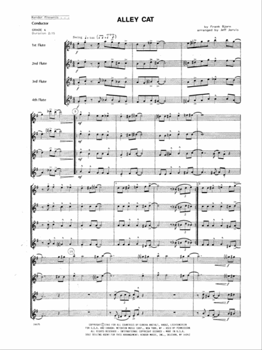 Alley Cat - Full Score Woodwind Ensemble scores gallery preview page 1