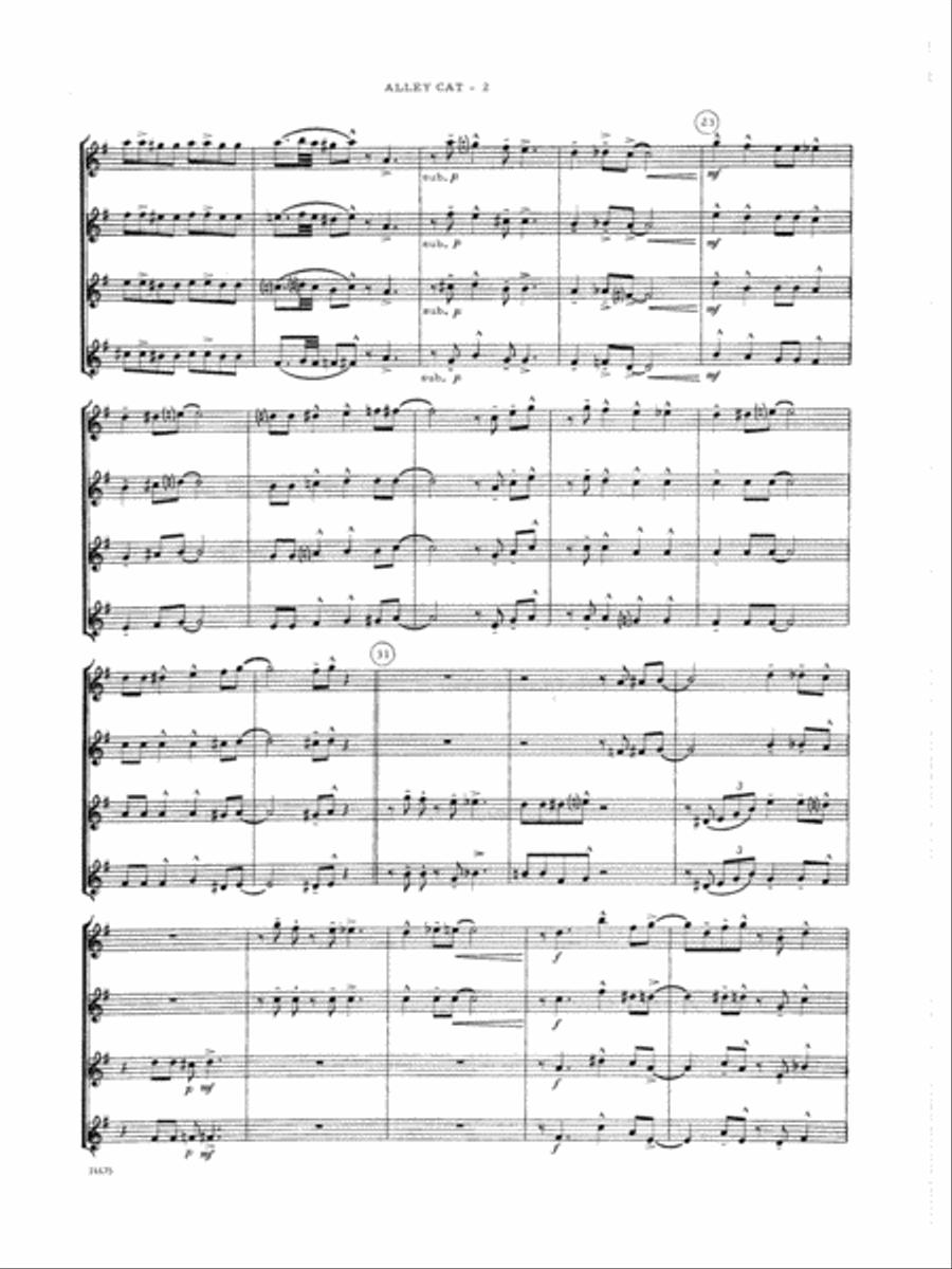 Alley Cat - Full Score Woodwind Ensemble scores gallery preview page 2