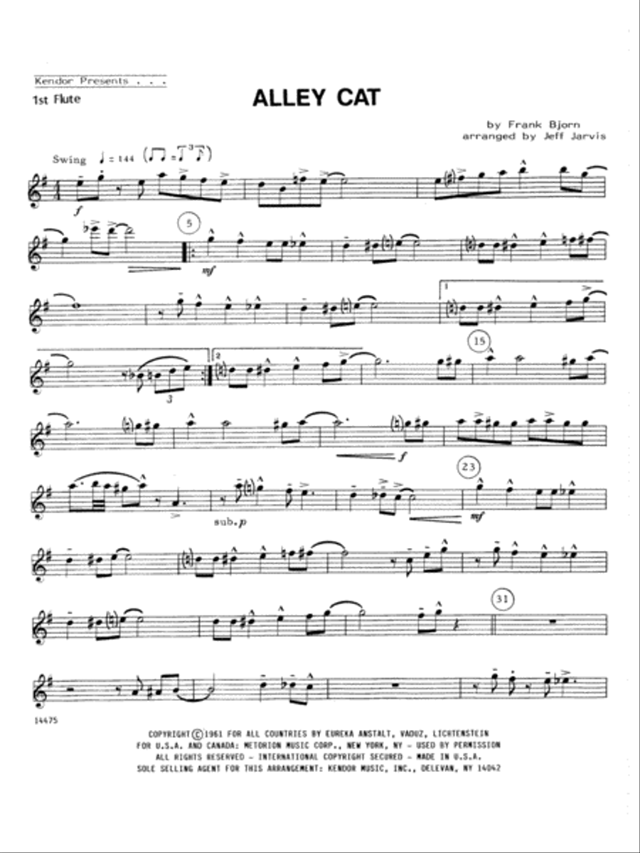 Alley Cat - 1st Flute Flute scores gallery preview page 1
