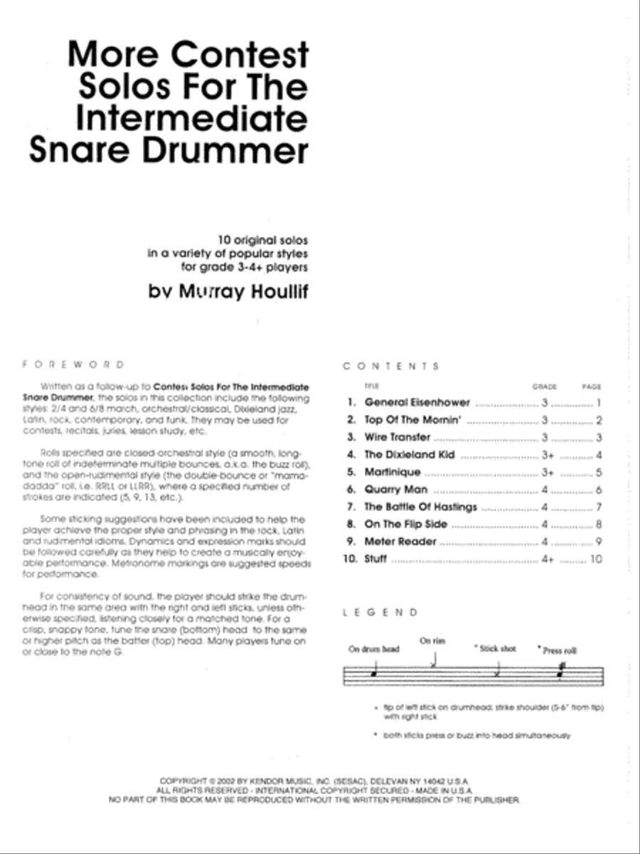 More Contest Solos For The Intermediate Snare Drummer Snare Drum scores gallery preview page 1