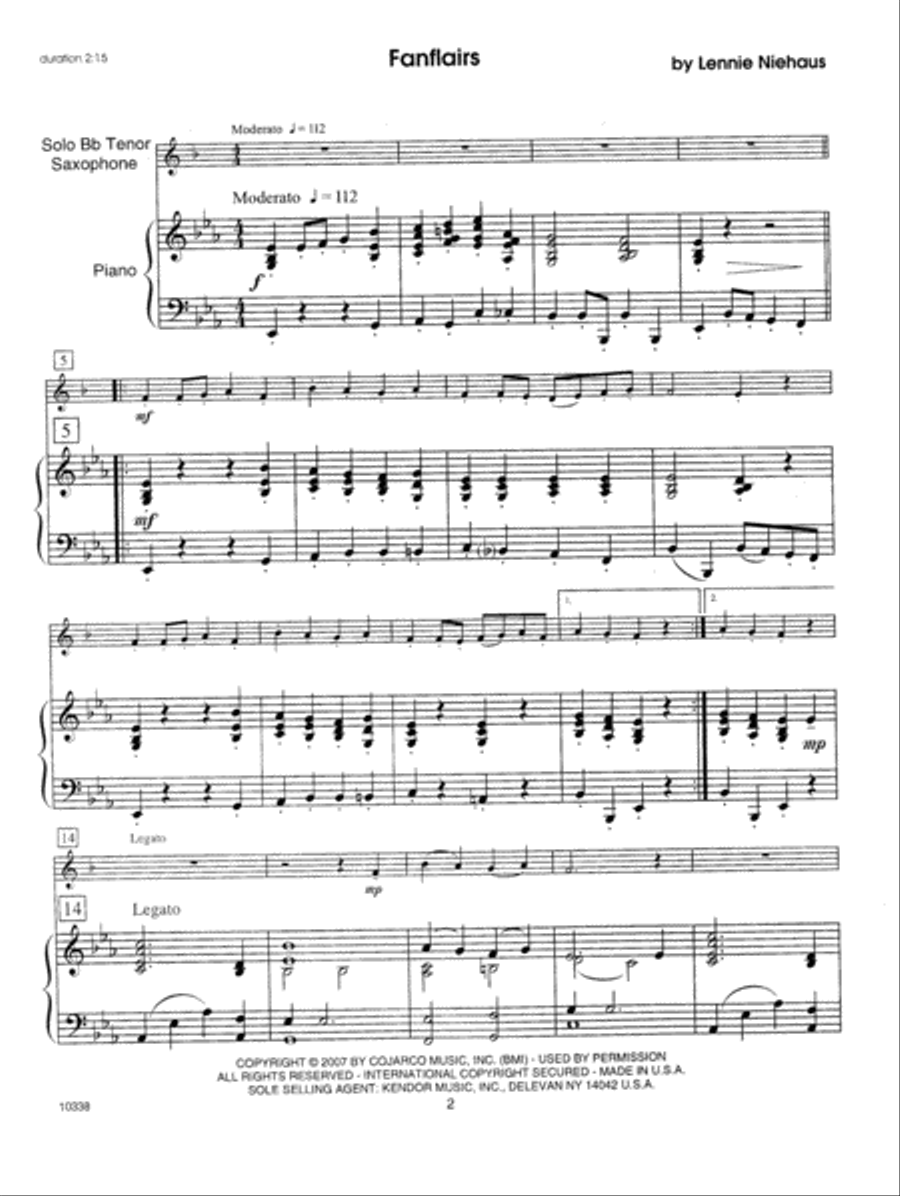 Kendor Recital Solos - Tenor Saxophone (Piano Accompaniment Book Only) Tenor Saxophone scores gallery preview page 2
