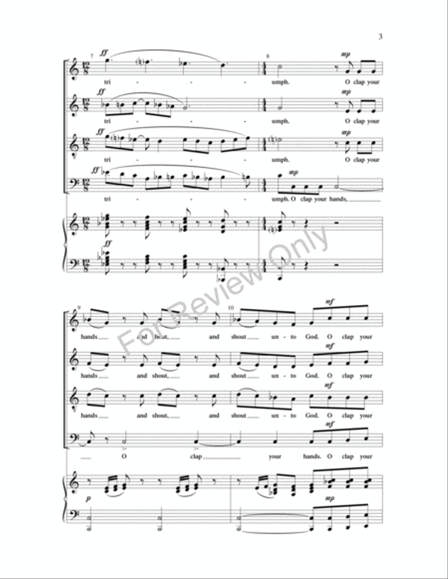 O Clap Your Hands O Clap Your Hands 4-Part scores gallery preview page 3