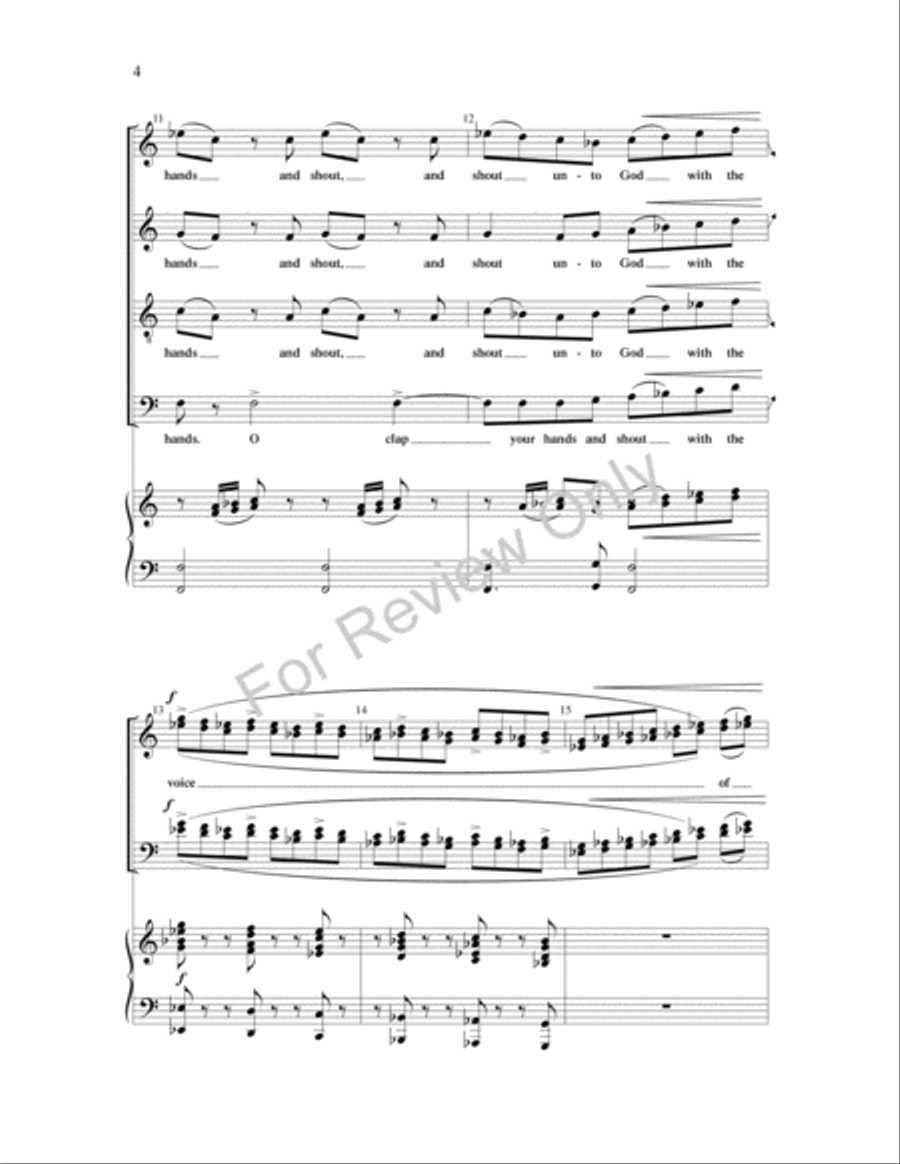O Clap Your Hands O Clap Your Hands 4-Part scores gallery preview page 4