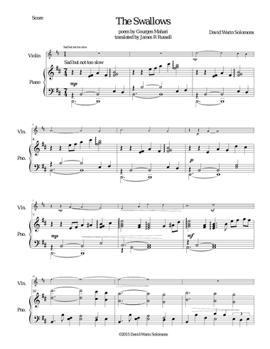 The Swallows for violin and piano