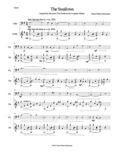The Swallows for cello and guitar