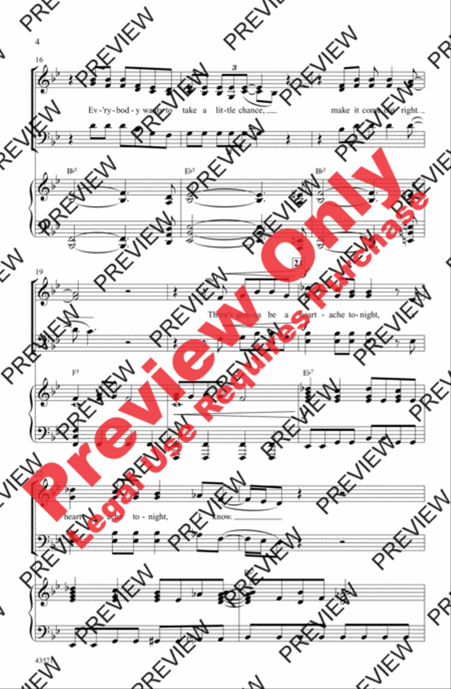 Heartache Tonight Heartache Tonight Choir scores gallery preview page 4