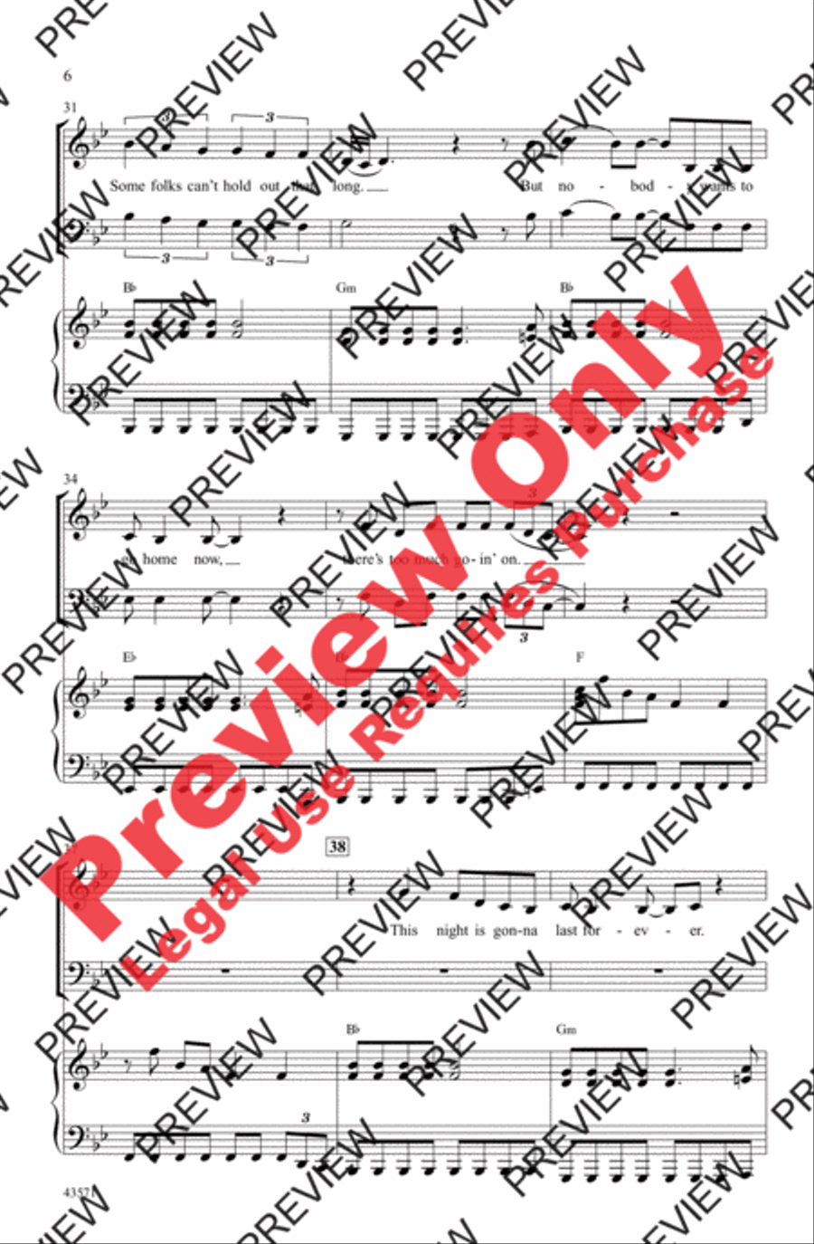Heartache Tonight Heartache Tonight Choir scores gallery preview page 6