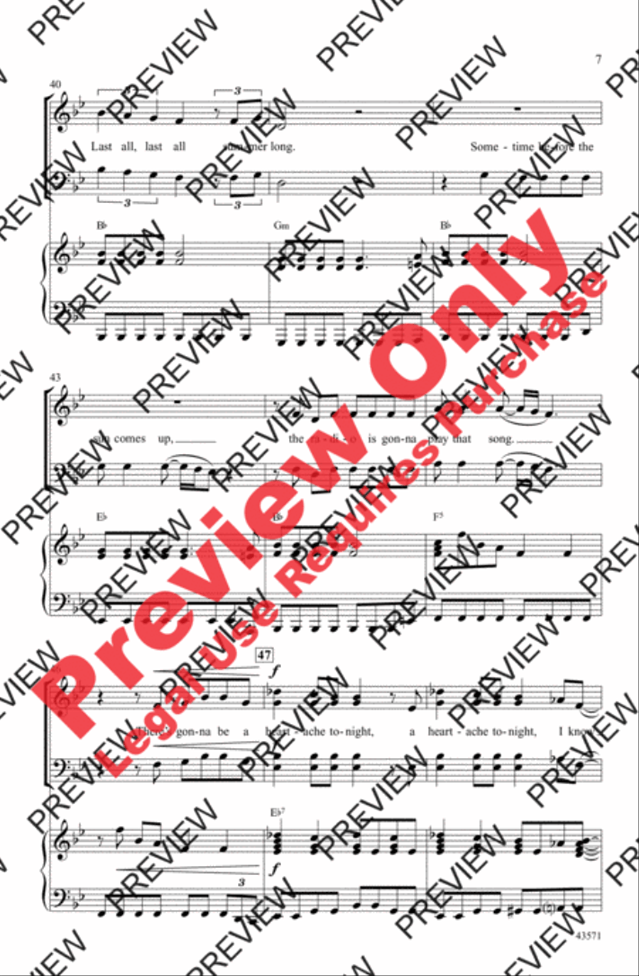 Heartache Tonight Heartache Tonight Choir scores gallery preview page 7