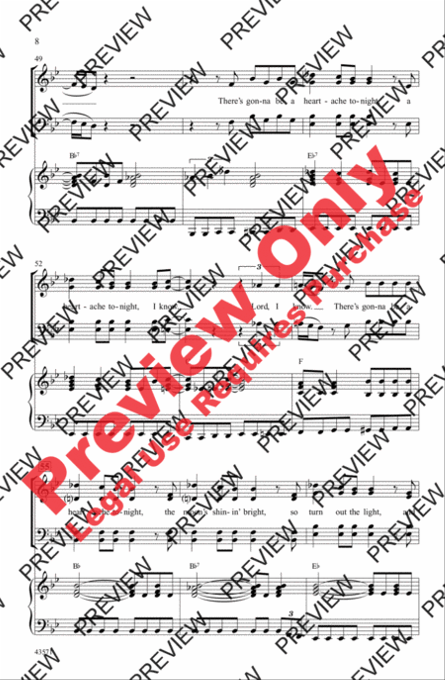 Heartache Tonight Heartache Tonight Choir scores gallery preview page 8